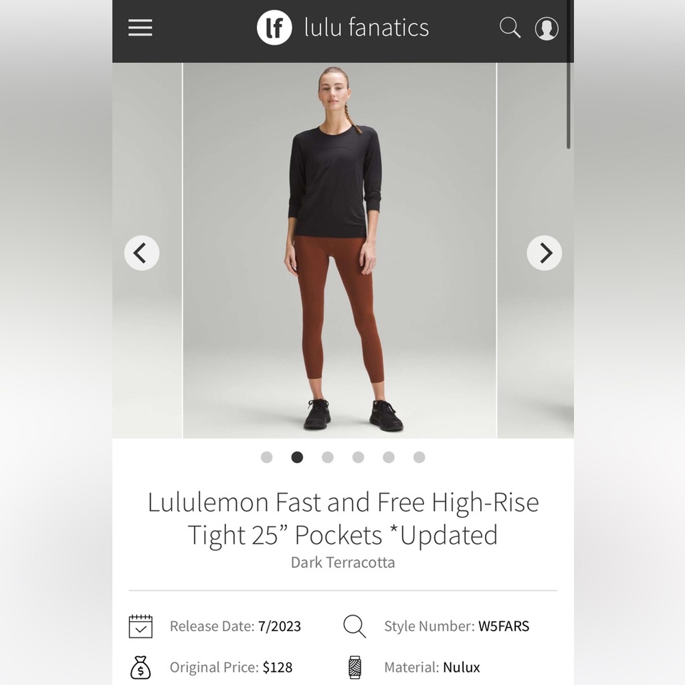 NWT Lululemon Fast and Free High-Rise Tight 25” Pockets *Updated - Picture 13 of 14